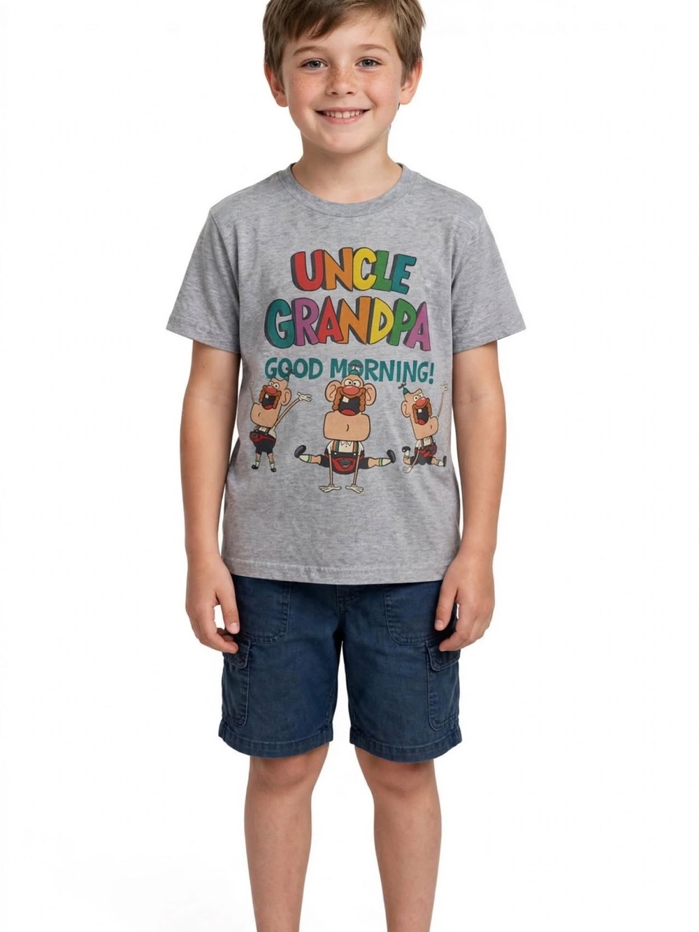 Uncle Grandpa Good Morning Cartoon Graphic T-Shirt Size Small